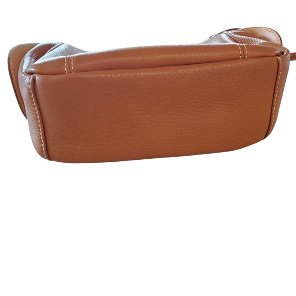 Dooney & Bourke Cognac Brown Pebbled Leather Crossbody Satchel Bag - Picture 5 of 17